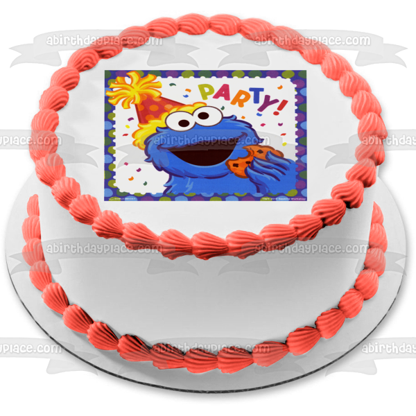 Party Cookie Monster Sesame Street Edible Cake Topper Image ABPID05131