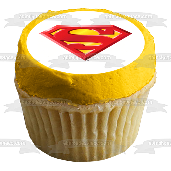 Superman Superhero Logo Edible Cake Topper Image ABPID05059