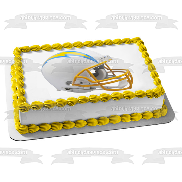 Los Angeles Chargers Football Helmet Edible Cake Topper Image ABPID55187