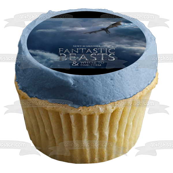 Fantastic Beasts and Where to Find Them Beast Flying with a Dark Sky Background Edible Cake Topper Image ABPID05241