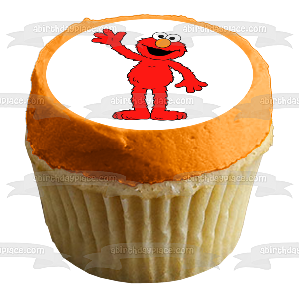Sesame Street Elmo Waving Edible Cake Topper Image ABPID05260