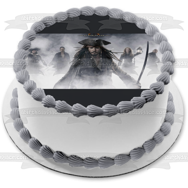 Pirates of the Caribbean Captain Jack Sparrow Edible Cake Topper Image ABPID05281