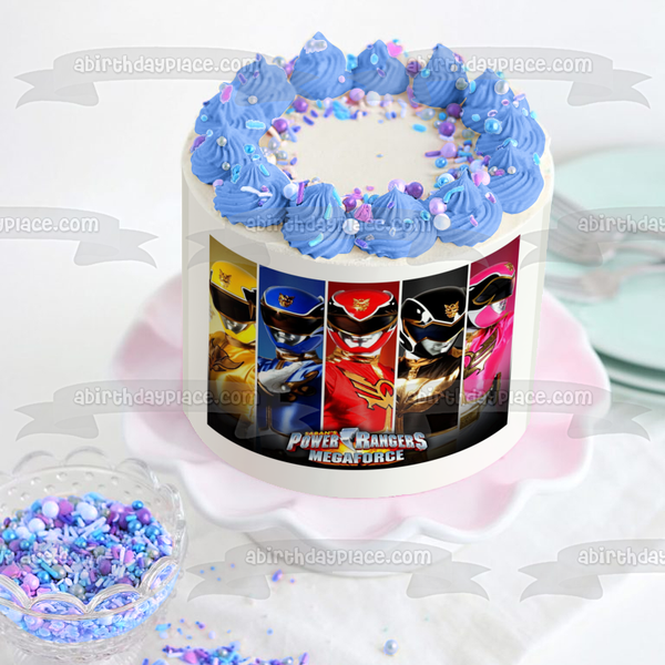 Power Rangers Mega Force Jason Zack Billy Trini and Kimberly Edible Cake Topper Image ABPID05292