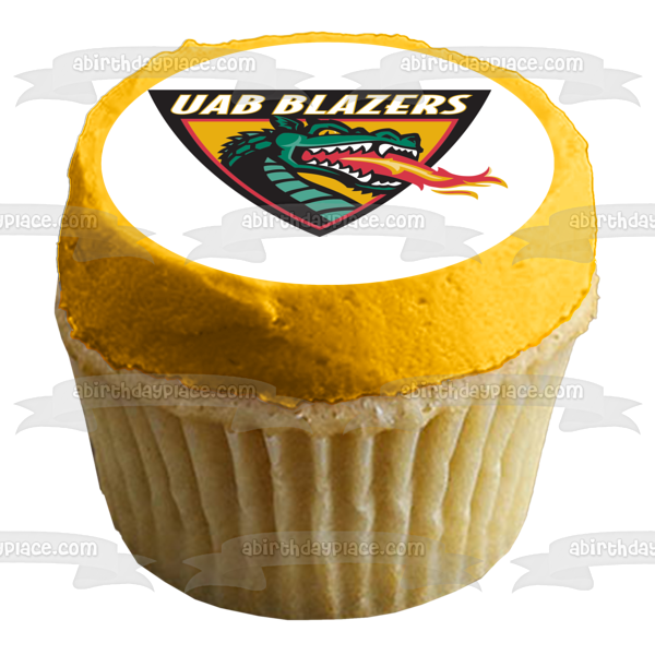 University of Alabama Birmingham Logo Blazers Dragon Mascot Edible Cake Topper Image ABPID05376
