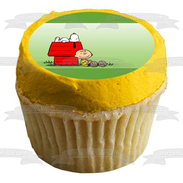 Peanuts Charlie Brown Snoopy and the Dog House Edible Cake Topper Image ABPID05299