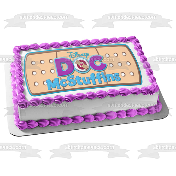 Doc McStuffins Logo and Bandaid Edible Cake Topper Image ABPID05546