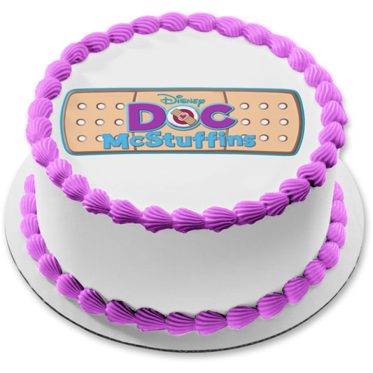 Doc McStuffins Logo and Bandaid Edible Cake Topper Image ABPID05546