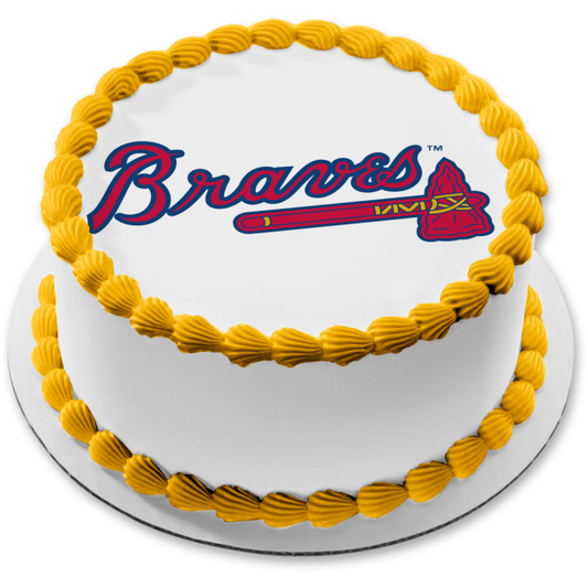 Imagen comestible para tarta con logotipo de los Atlanta Braves de la Major League Baseball MLB ABPID05572 