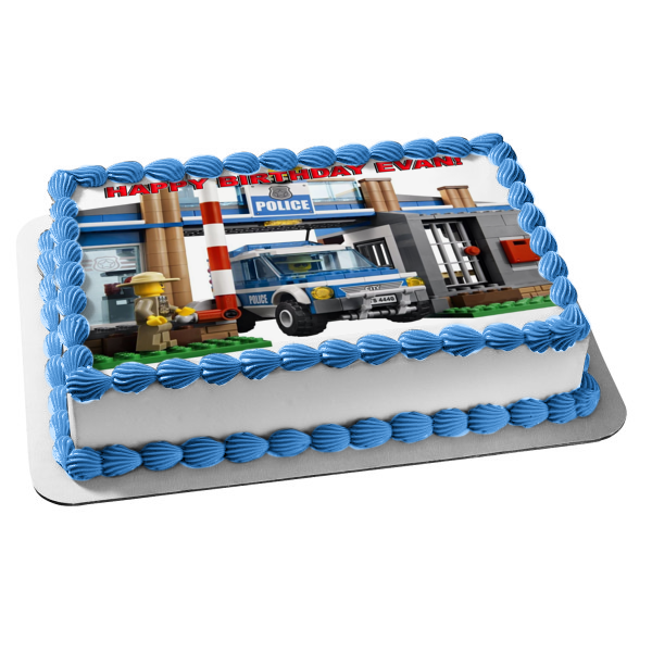 LEGO City Police Forest Station 440 Edible Cake Topper Image ABPID05453
