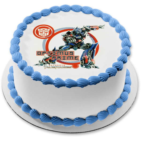 Transformers Bumblebee Optimus Prime Logo Edible Cake Topper Image ABPID05603