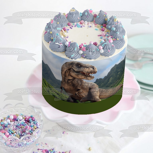 Jurassic Park Tyrannosaurus Rex Edible Cake Topper Image ABPID05478