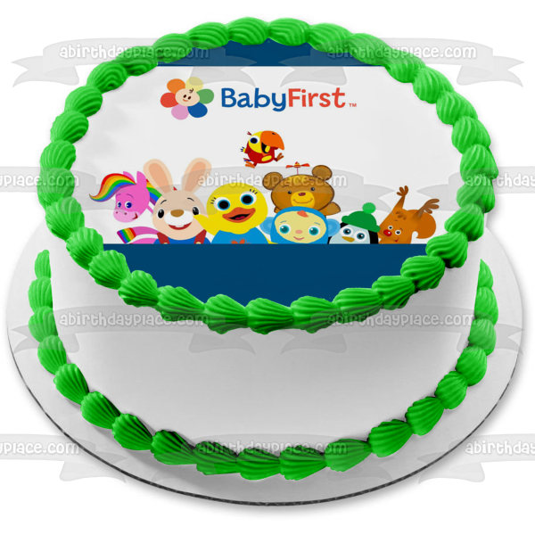 First Media Baby First Harry the Bunny Rainbow Horse Peek a Boo and Tillie Edible Cake Topper Image ABPID05630