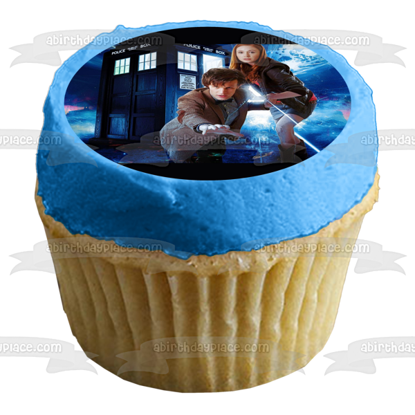 Doctor Who Time Travel Machine the Tenth Doctor Edible Cake Topper Image ABPID05641