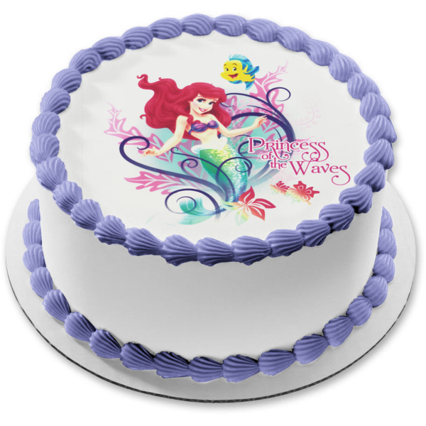 The Little Mermaid Flounder and Ariel Edible Cake Topper Image ABPID05642