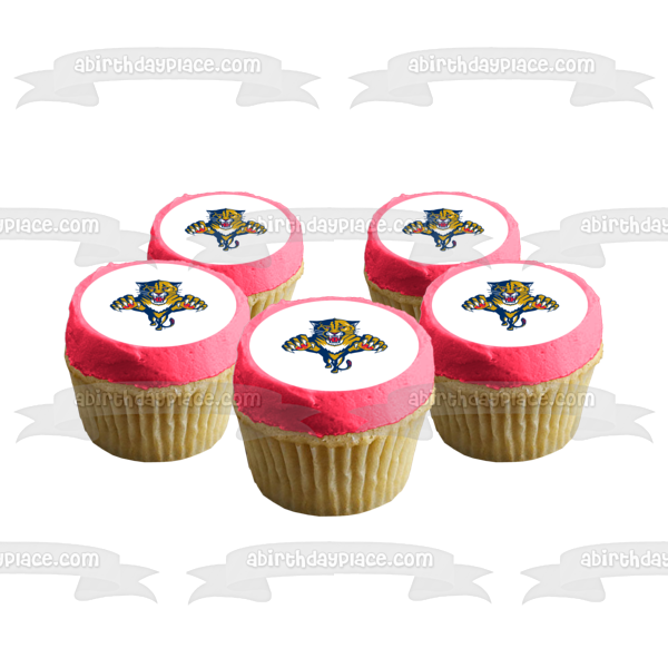 Florida Panthers Logo NHL Atlantic Division of the Eastern Conference of the National Hockey League Edible Cake Topper Image ABPID05645