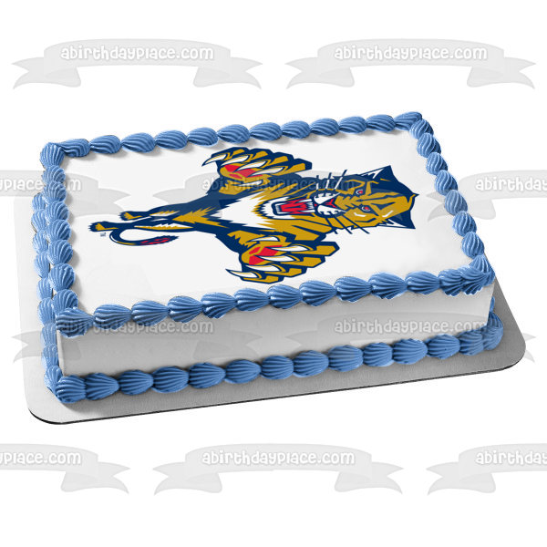 Florida Panthers Logo NHL Atlantic Division of the Eastern Conference of the National Hockey League Edible Cake Topper Image ABPID05645