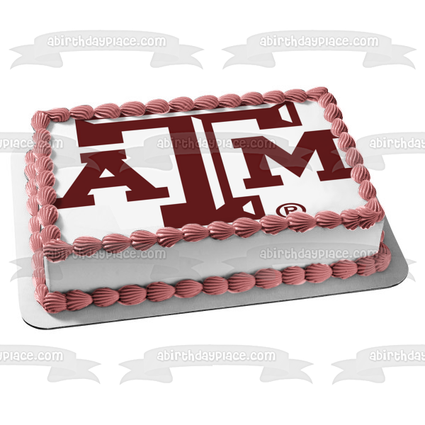 Texas A&M University Logo Edible Cake Topper Image ABPID05648