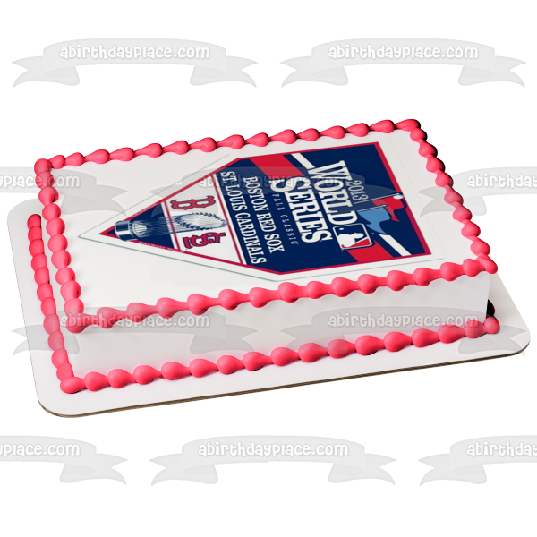 World Series 2013 Boston Red Sox St. Louis Cardinals Logo MLB Edible Cake Topper Image ABPID05732