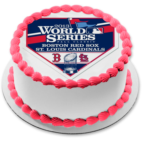World Series 2013 Boston Red Sox St. Louis Cardinals Logo MLB Edible Cake Topper Image ABPID05732