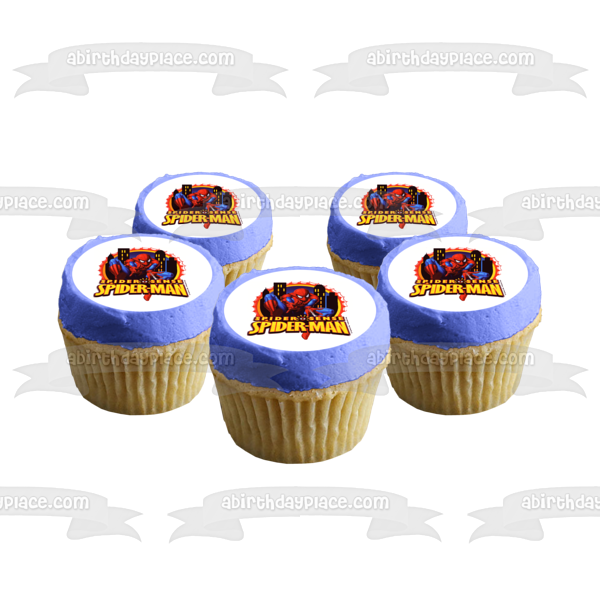 Spider-Man Spider Sense Buildings Edible Cake Topper Image ABPID05763