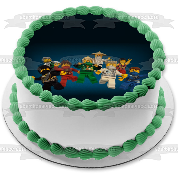 LEGO Ninjago Ninjas Master Wu Kai Cole Zane and Jay Edible Cake Topper Image ABPID05765