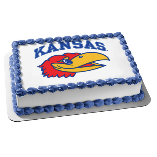 Kansas Jayhawks Logo NCAA Edible Cake Topper Image ABPID05839