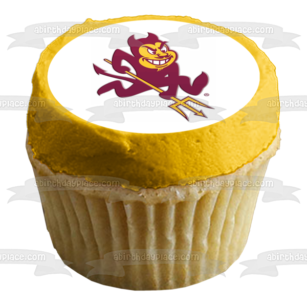 Sparky the Sun Devil Logo Edible Cake Topper Image ABPID05845