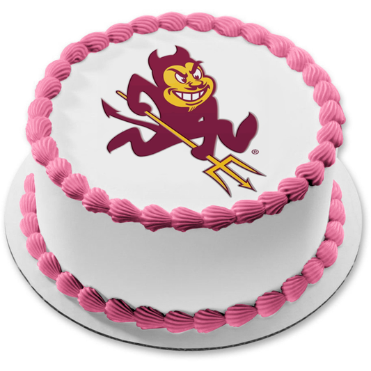 Sparky the Sun Devil Logo Edible Cake Topper Image ABPID05845