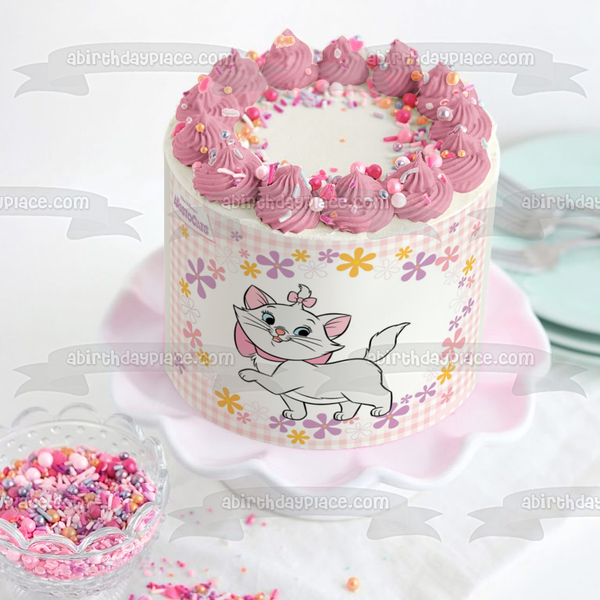 The Aristocats Marie and Flowers Edible Cake Topper Image ABPID05785