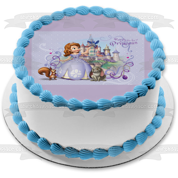 Sofia the First Princess Castle Whatnaught and Clover Edible Cake Topper Image ABPID05898