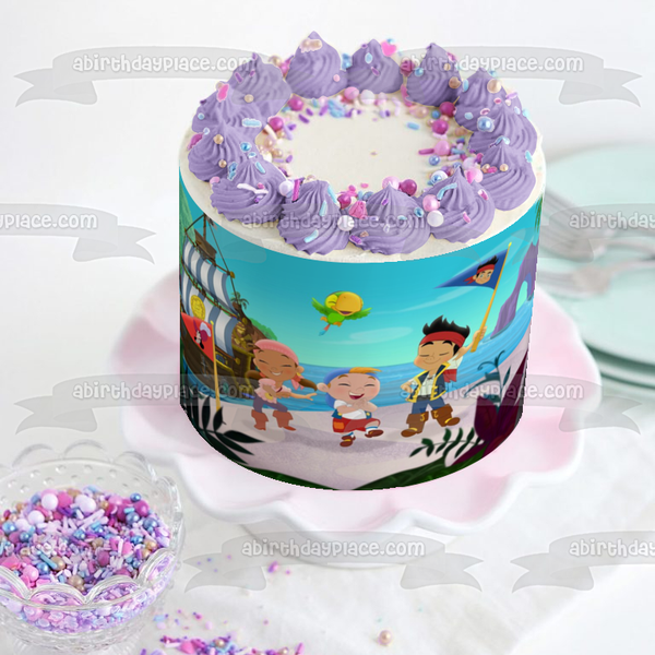 Jake and the Never Land Pirates Jake Izzy and Cubby Edible Cake Topper Image ABPID05912