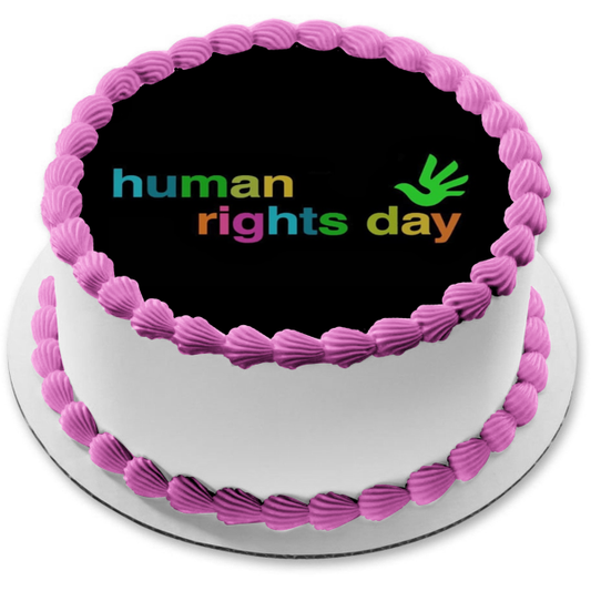 Adorno comestible para tarta con diseño de pájaro del Día de los Derechos Humanos, imagen ABPID55207 