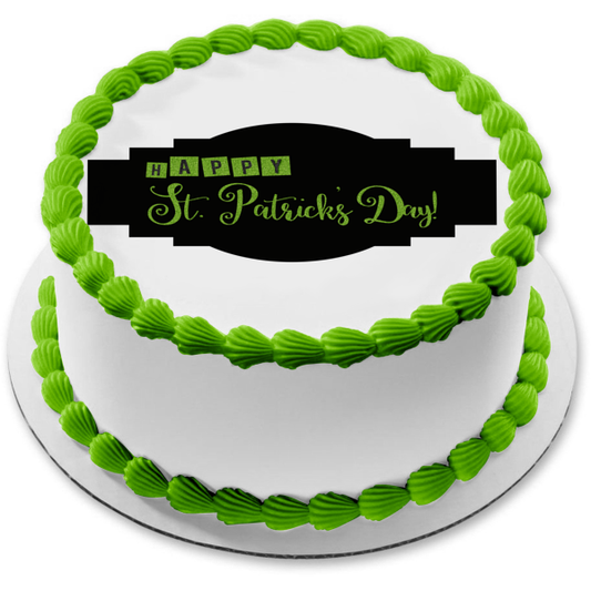 Happy St. Patrick's Day Edible Cake Topper Image ABPID55258