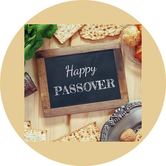 Happy Passover with a Feast Edible Cake Topper Image ABPID55265