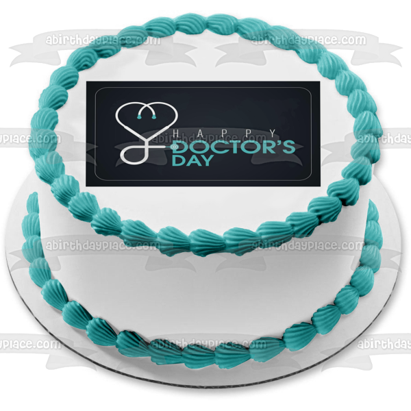 Happy Doctor's Day Stethoscope Edible Cake Topper Image ABPID55269