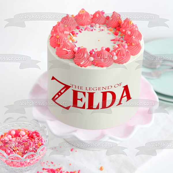 The Legend of Zelda Red Logo Edible Cake Topper Image ABPID06063