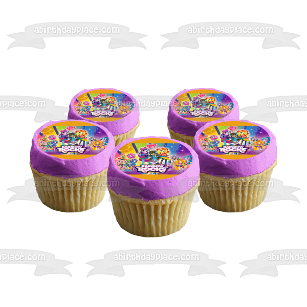 My Little Pony Legend Rainbow Rocks Rainbow Dash and Pinkie Pie Edible Cake Topper Image ABPID05948