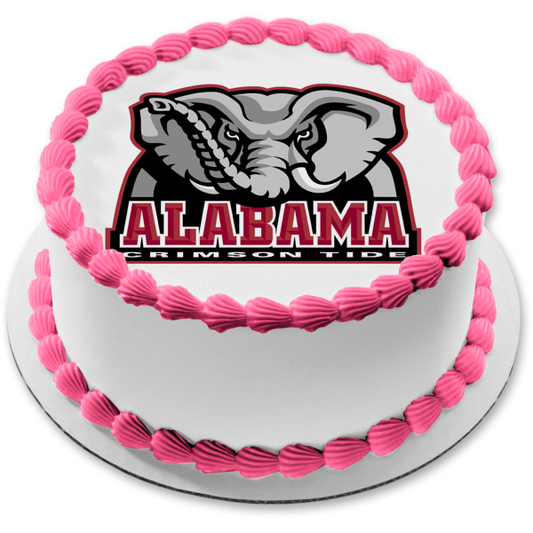 University of Alabama Crimson Tide Logo College Sports Elephant Edible Cake Topper Image ABPID06089