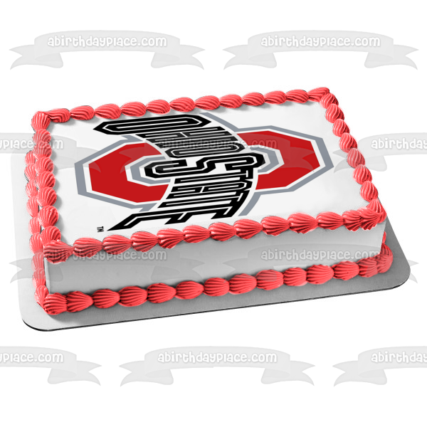 Ohio State Buckeyes Logo Athletics Edible Cake Topper Image ABPID05973
