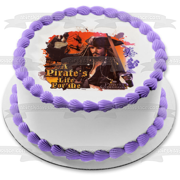 Pirates of the Caribbean Captain Jack Sparrow with His Sword Edible Cake Topper Image ABPID06121