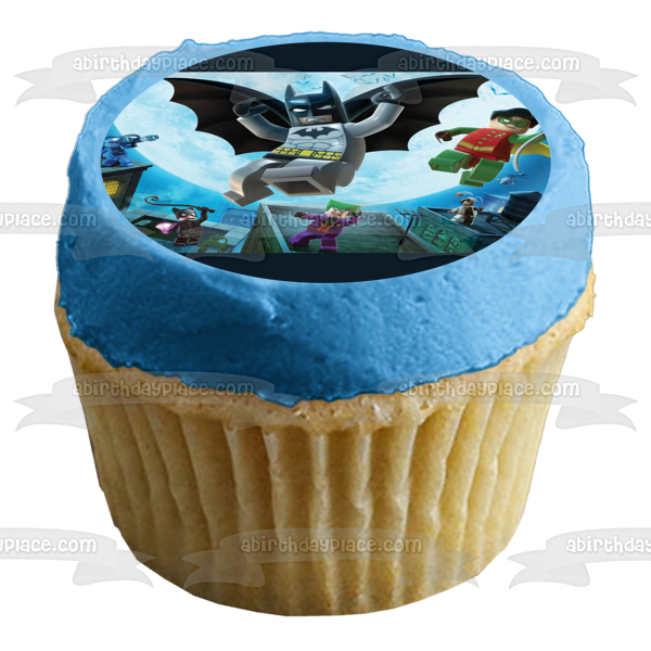 Adorno comestible para tarta LEGO Batman Robin Joker y Catwoman Imagen ABPID06124 