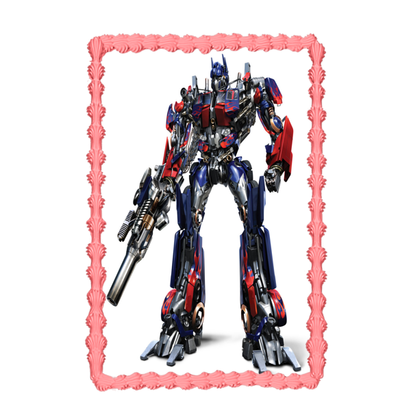 Transformers Optimus Prime and His Ion Blaster Edible Cake Topper Image ABPID06128