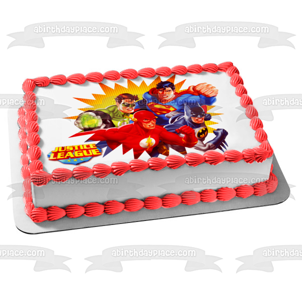 Justice League Superman Batman Green Lantern and the Flash Edible Cake Topper Image ABPID06347
