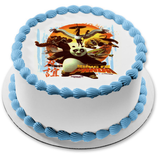 Imagen comestible para tarta de Kung Fu Panda Po Tigresa Víbora y mono ABPID06187 