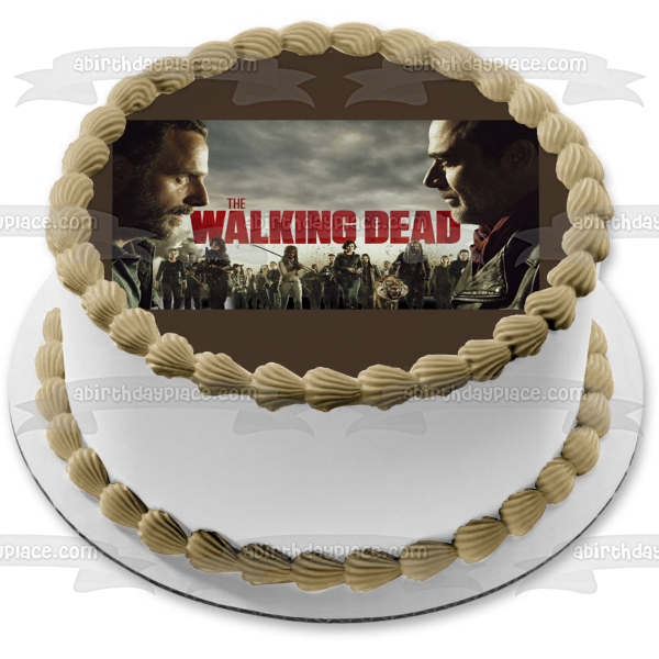 The Walking Dead Season 8 Negan and Rick Grimes Edible Cake Topper Image ABPID06188