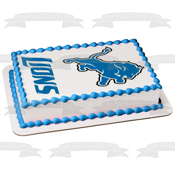 Detroit Lions Logo NFL Professional American Football Edible Cake Topper Image ABPID06392
