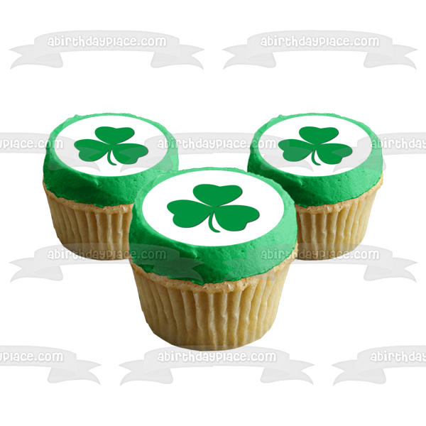 Shamrock Lucky St. Patricks Day Edible Cake Topper Image ABPID06218