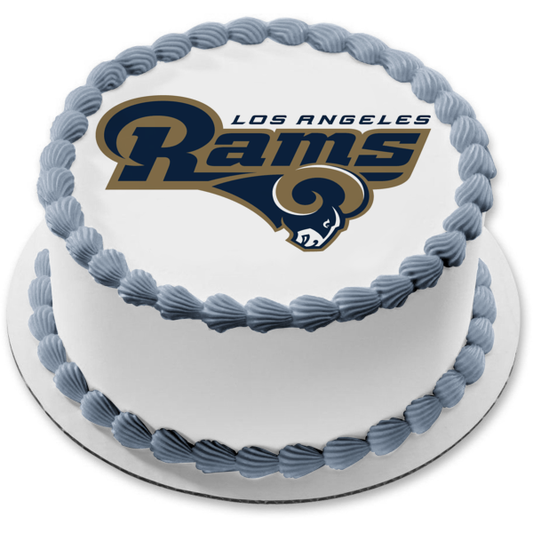Los Angeles Rams Logo NFL Professional American Football Edible Cake Topper Image ABPID06429