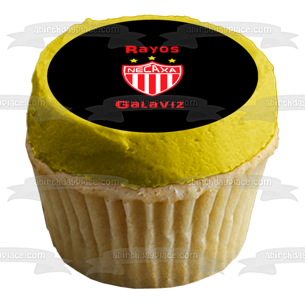 Club Necaxa Logo Soccer Football and Rayos Galaviz Edible Cake Topper Image ABPID06605