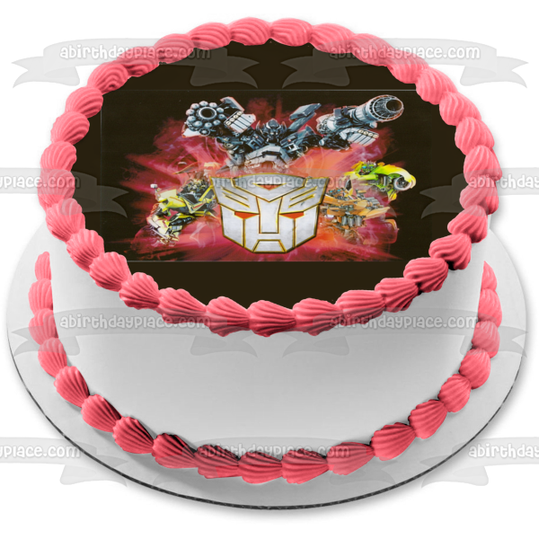 Transformers Autobots Optimus Prime Bumblebee Brawn and Blaster Edible Cake Topper Image ABPID06512